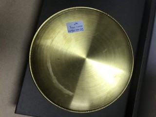 Đĩa tròn 1 lớp inox 201 mạ vàng 23cm