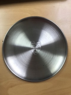 Đĩa tròn inox 2 lớp Hàn Quốc . Trắng sz 23cm