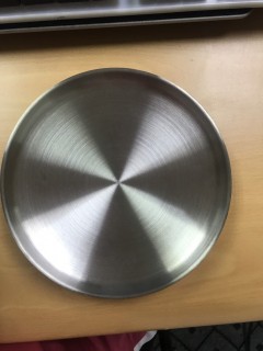 Đĩa tròn inox 1 lớp Hàn Quốc . Trắng sz 20cm